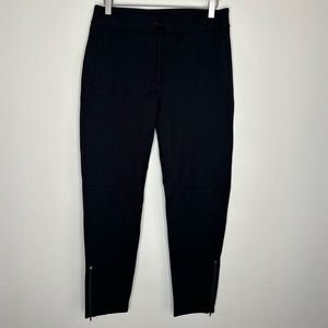 Betabrand Black Cigarette Slim Zip Ankle Ponte Knit Pants Size Medium‎